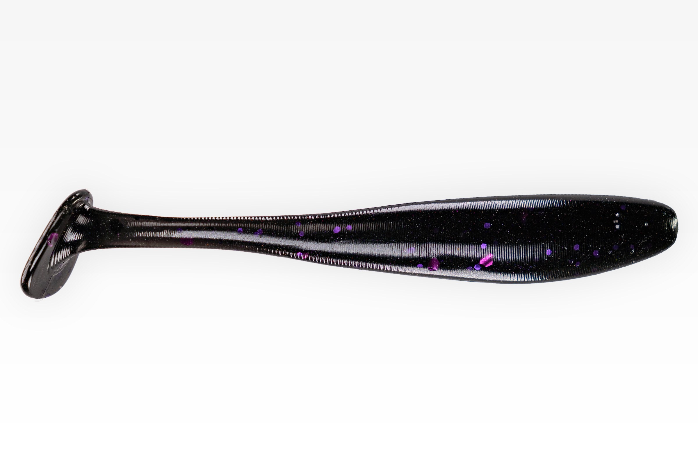  5" Slick Paddle Tail in Black / Purple
